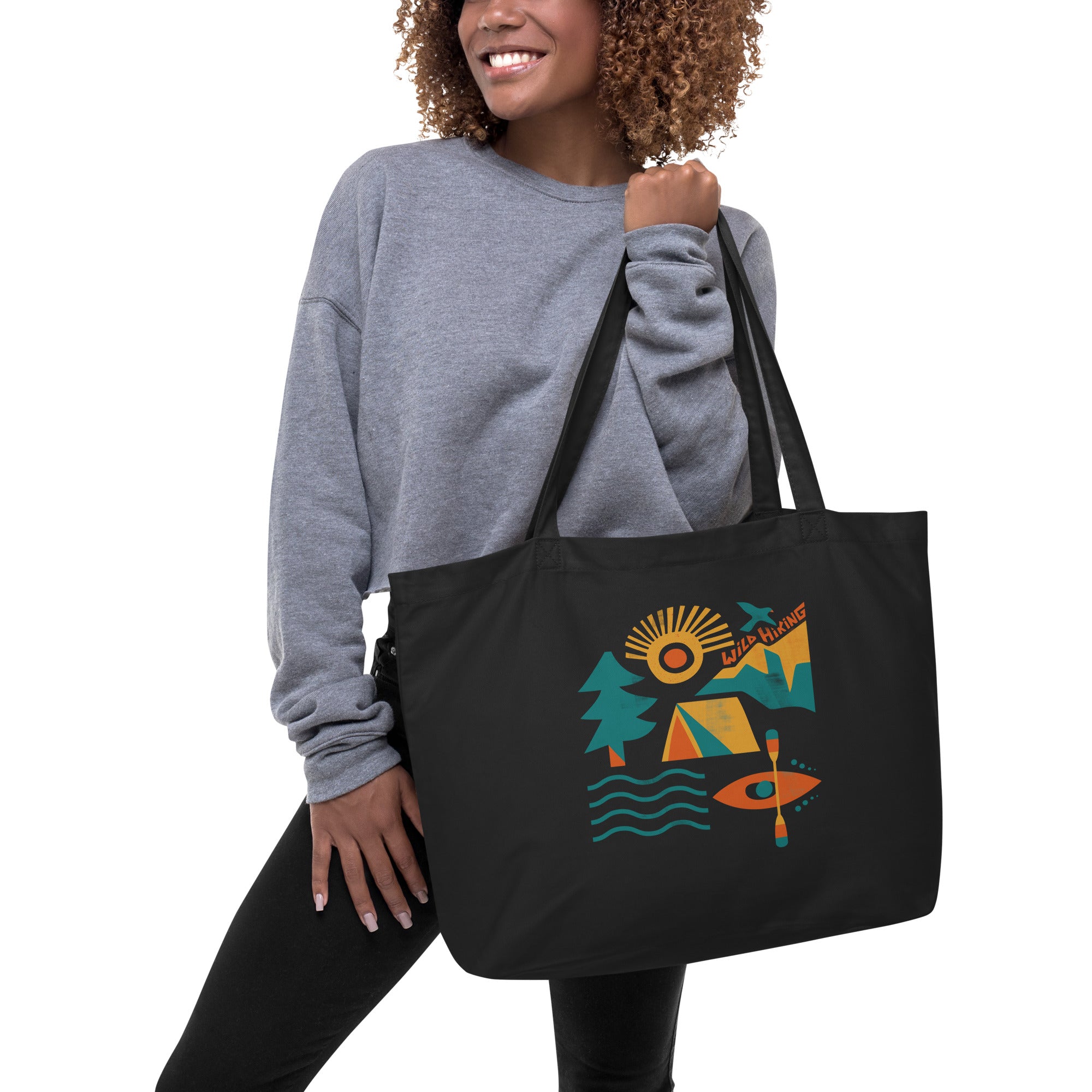 Large organic tote bag, Wild Hiking