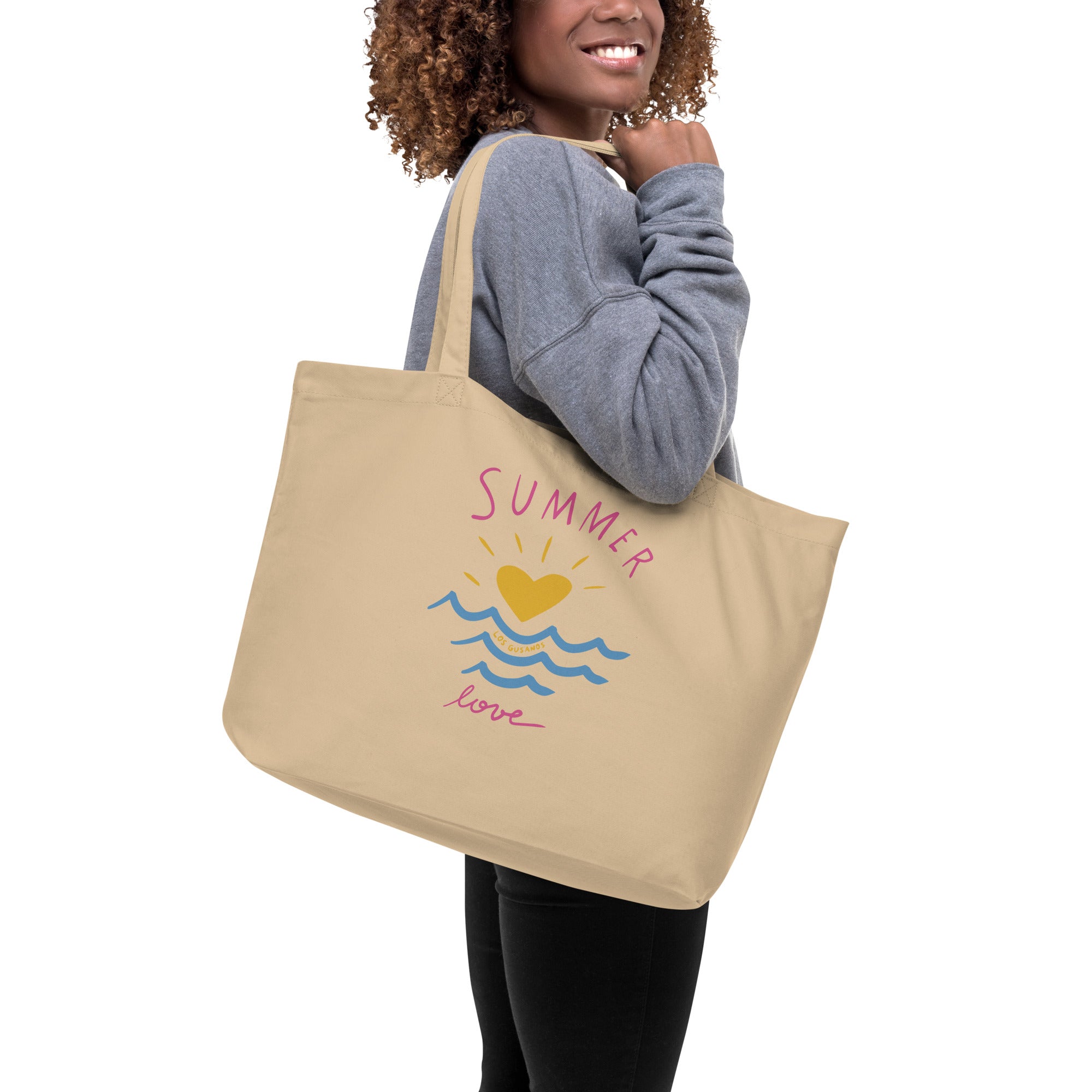 Large organic tote bag Summer Love