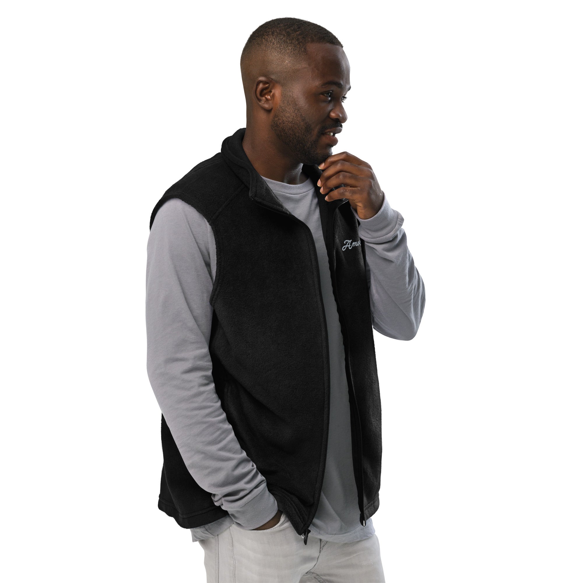 Men’s Columbia Fleece Vest - Amor Fati Embroidered Design by Los Gusanos | Essential Fleece for Comfort and Style