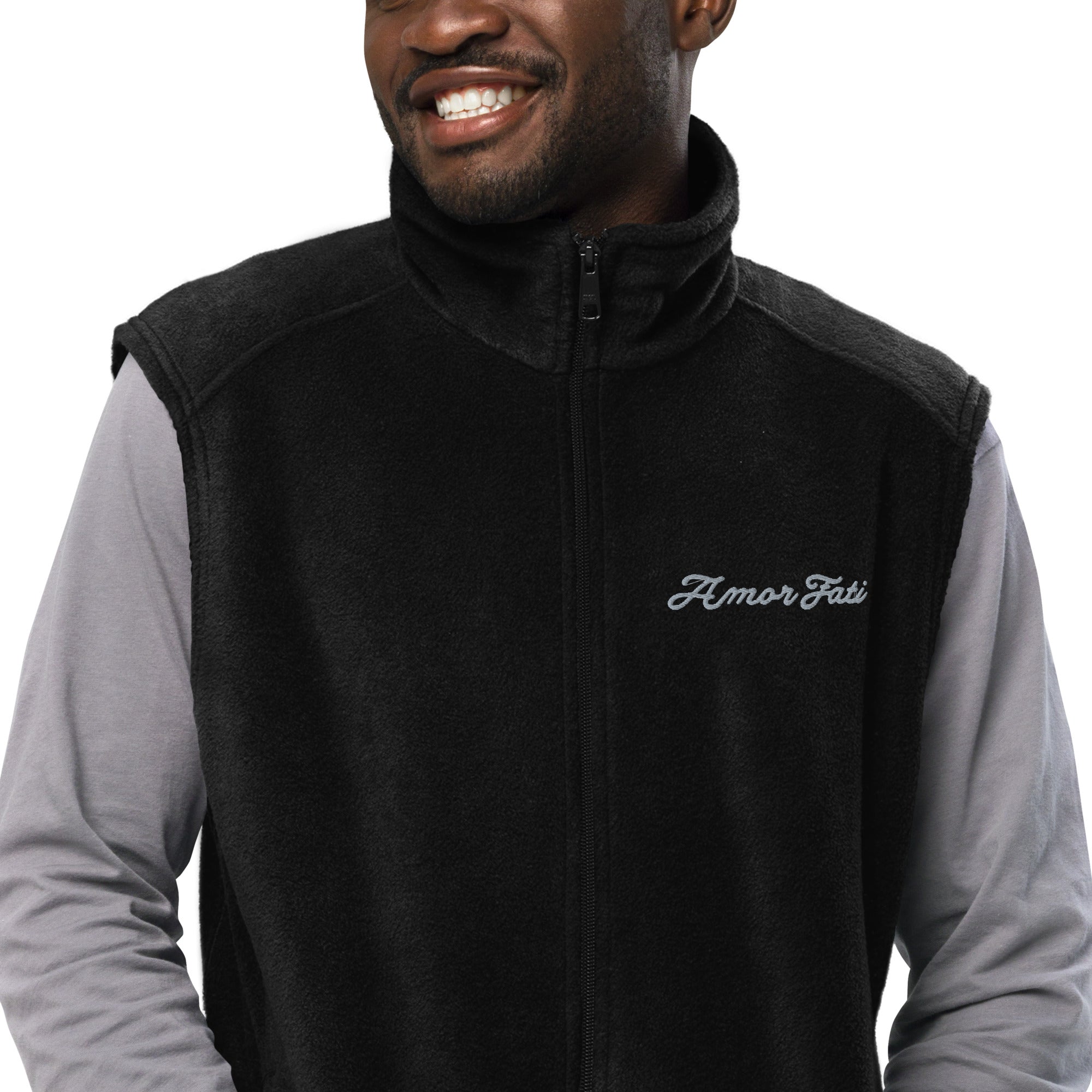 Men’s Columbia Fleece Vest - Amor Fati Embroidered Design by Los Gusanos | Essential Fleece for Comfort and Style