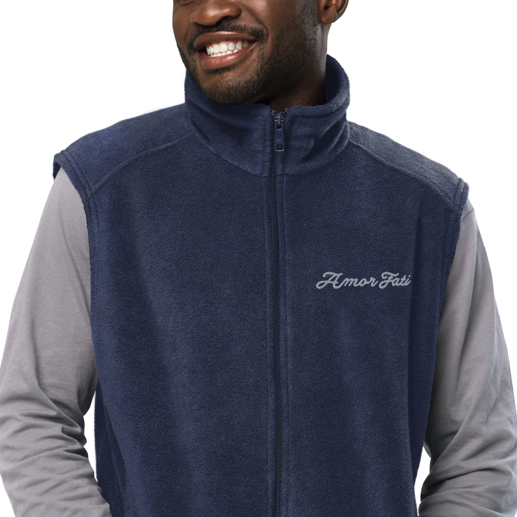 Men’s Columbia Fleece Vest - Amor Fati Embroidered Design by Los Gusanos | Essential Fleece for Comfort and Style