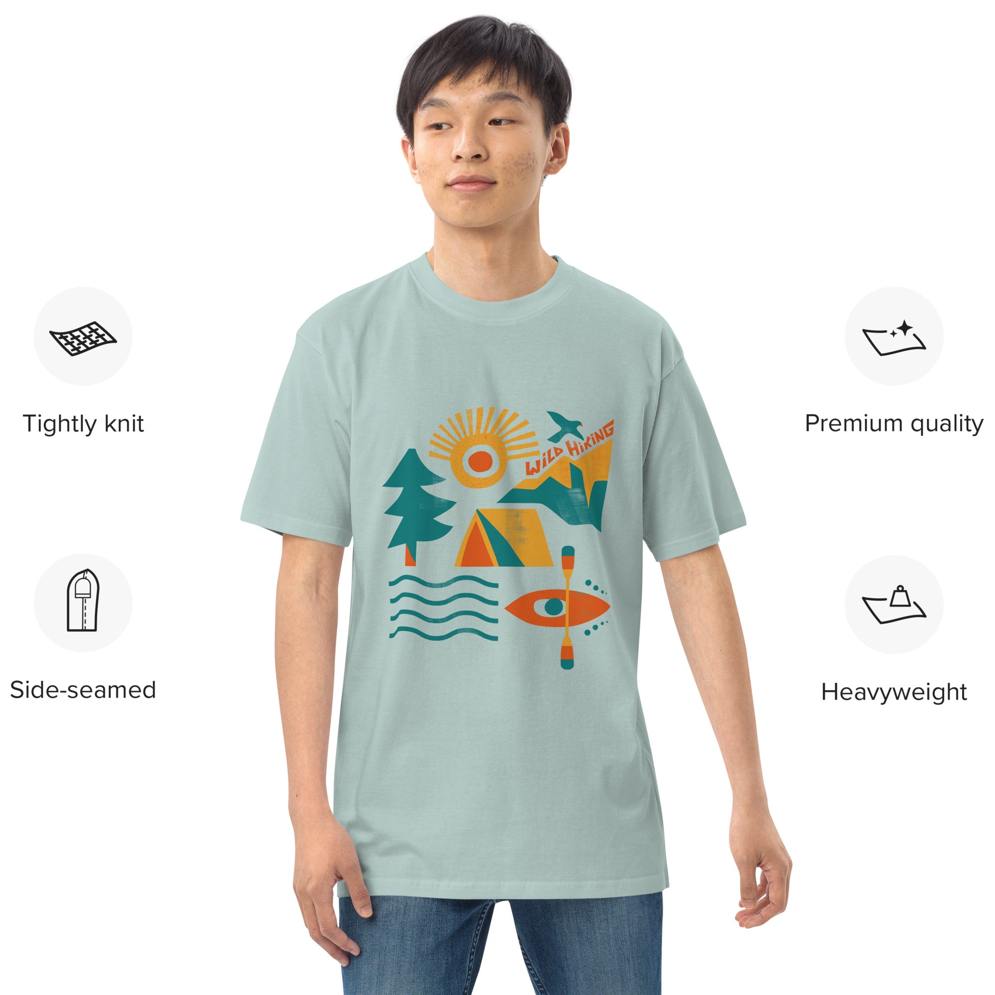 Men’s premium heavyweight tee, Wild Hiking