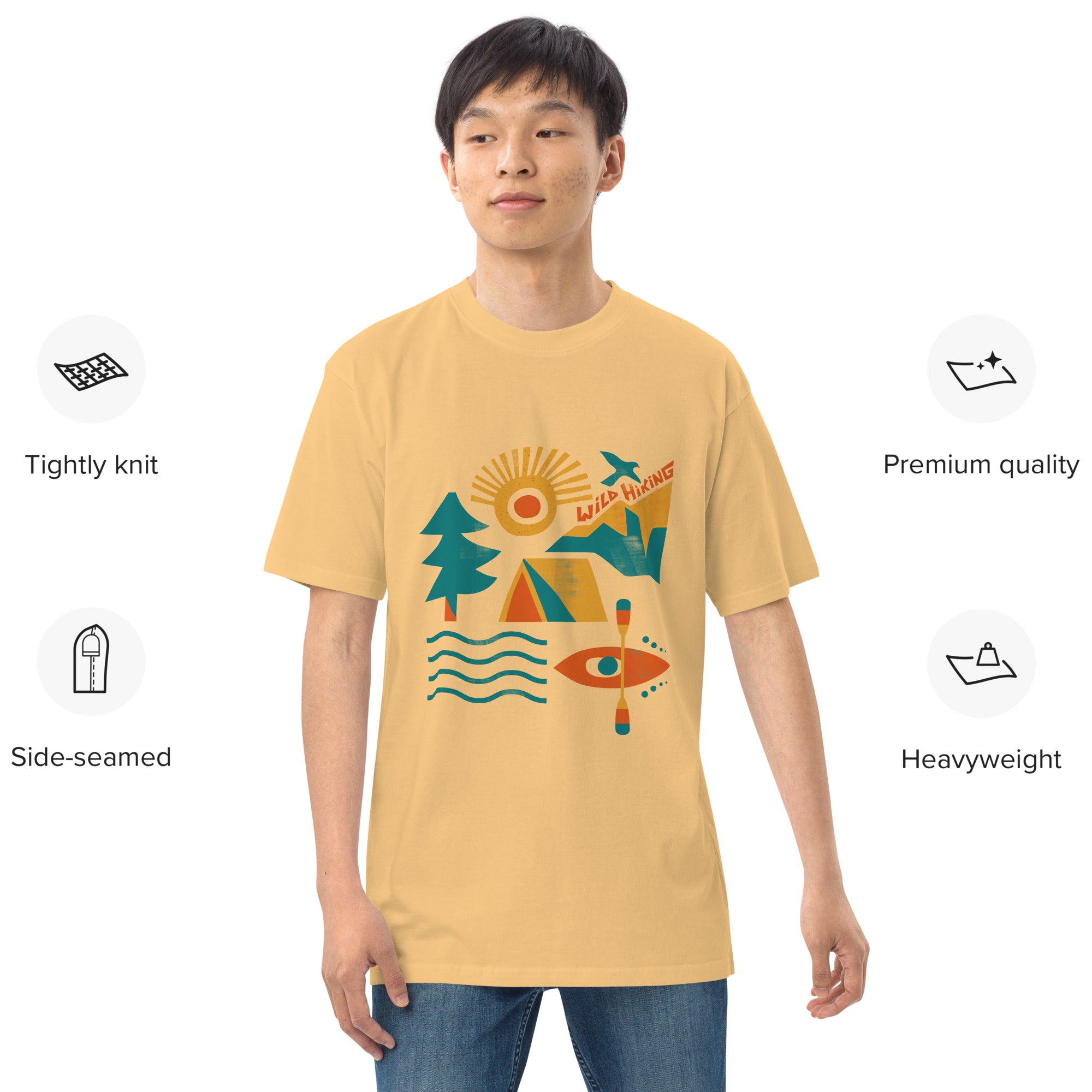 Men’s premium heavyweight tee, Wild Hiking