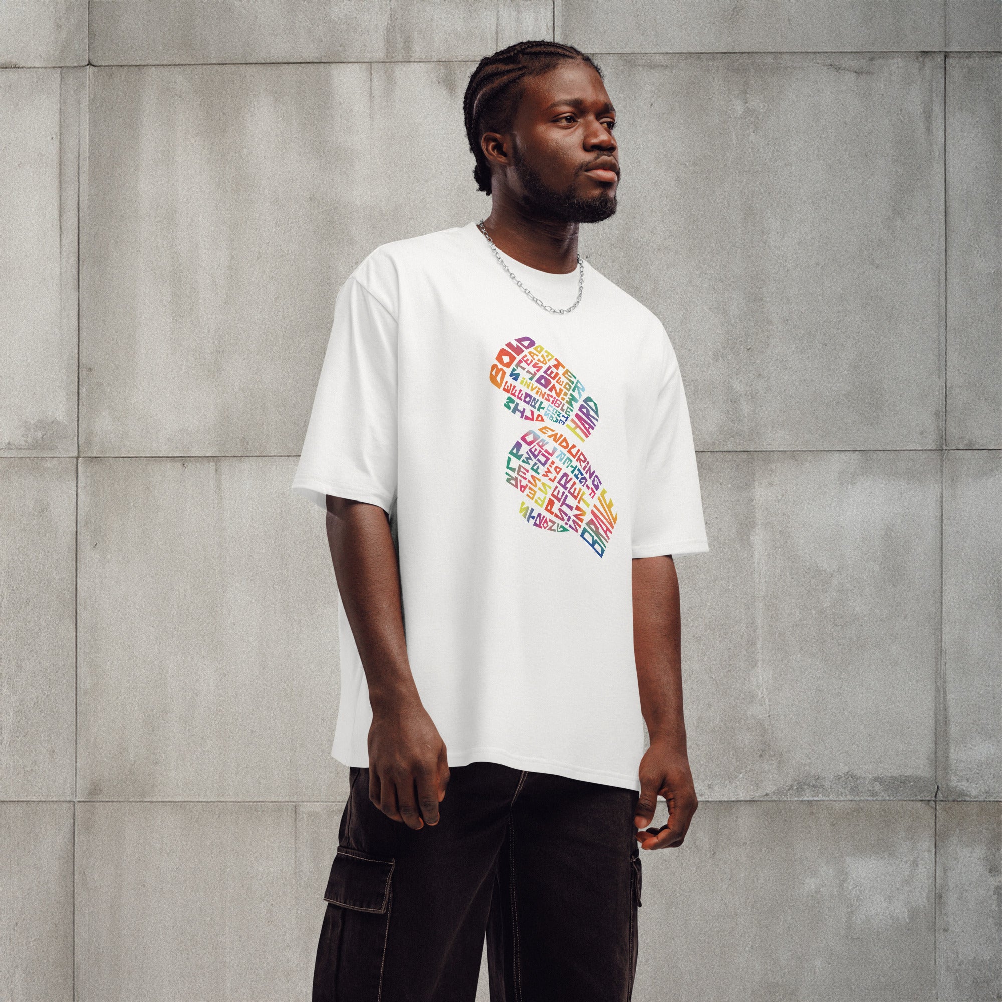 Unisex Oversized Heavyweight T-Shirt - Spirit Strike Digital Print by Los Gusanos | Essential Heavyweight Tee