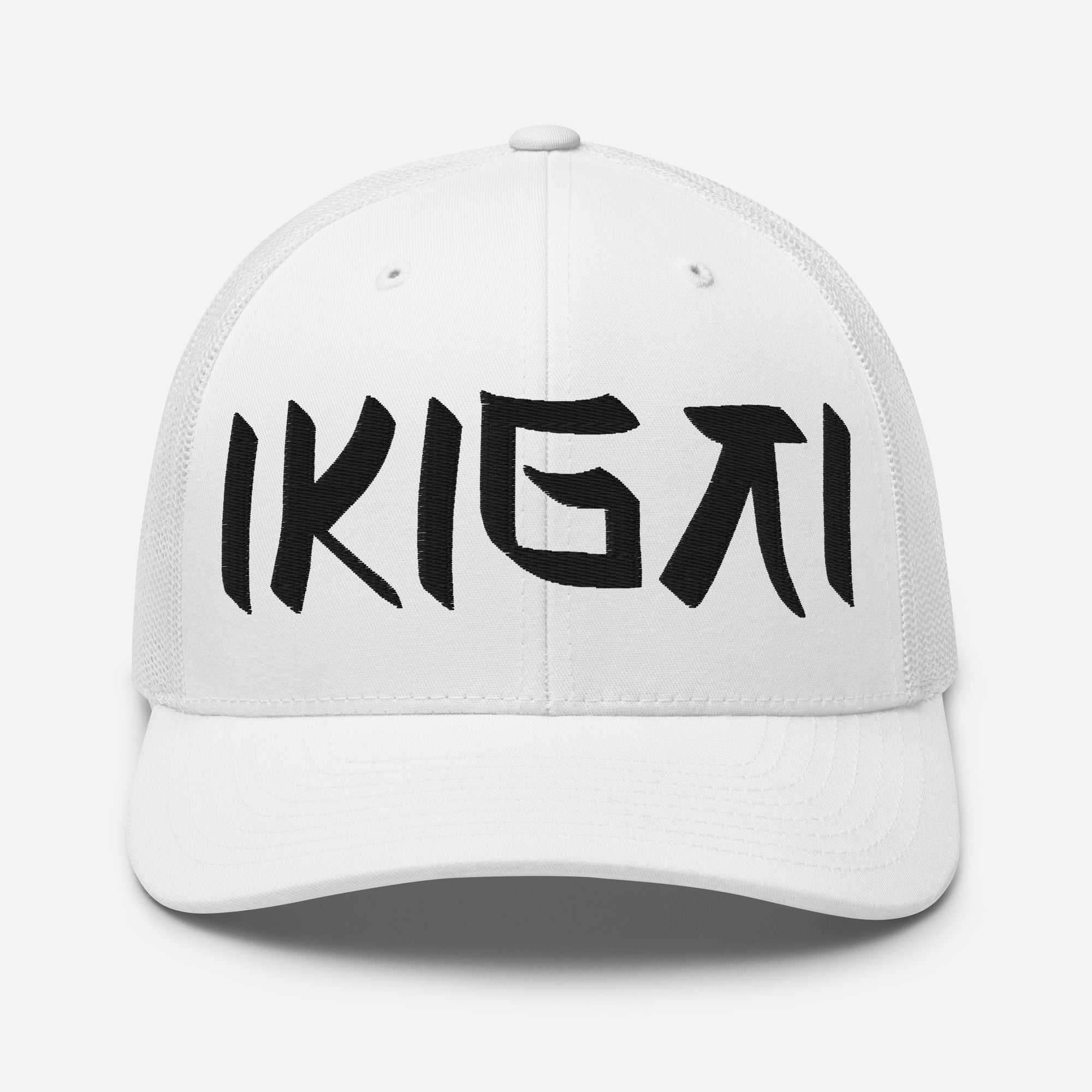 Trucker Cap - Ikigai Embroidered Design by Los Gusanos | Classic Mesh Back Hat for Everyday Style