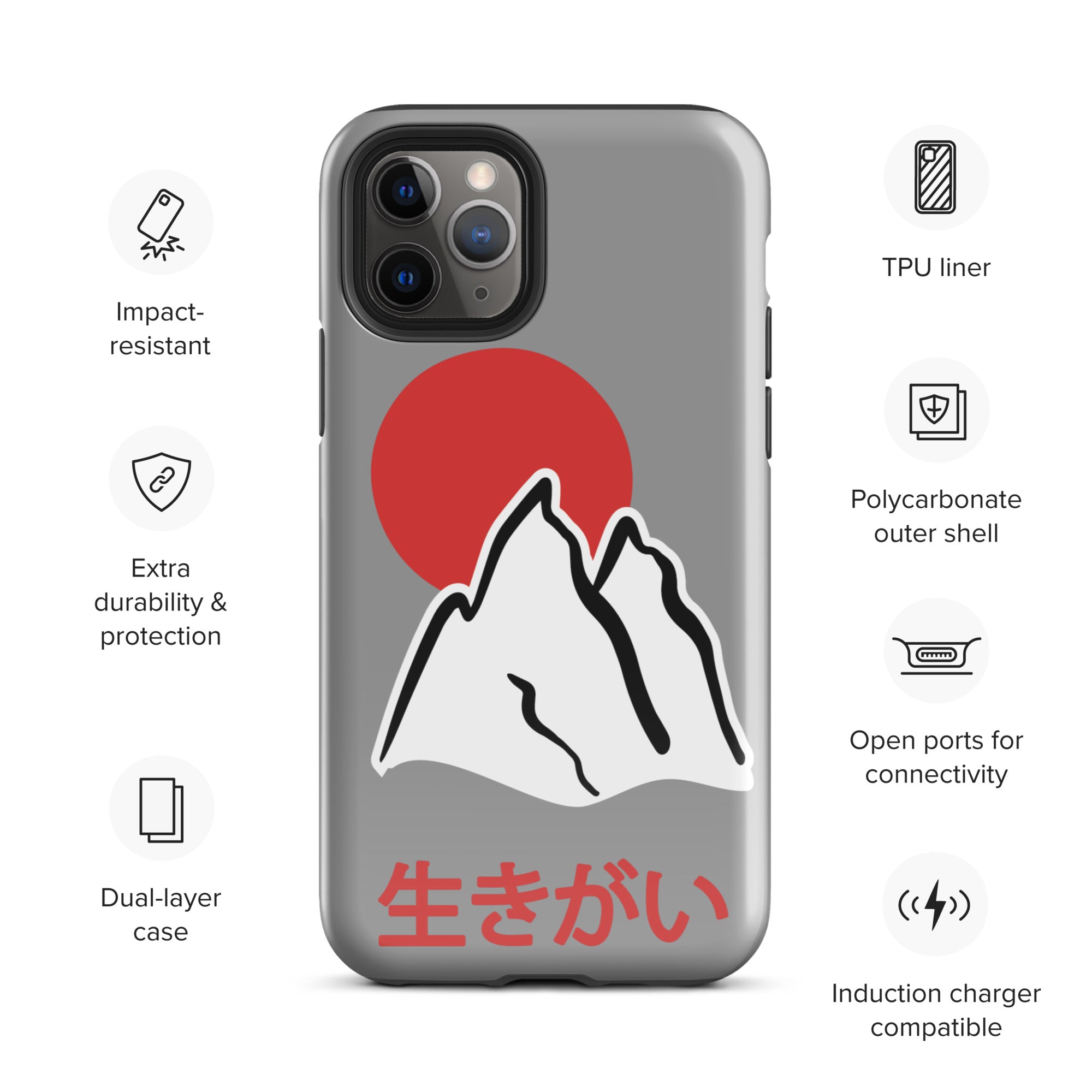 Tough Case for iPhone® - Ikigai 生きがい Design by Los Gusanos | Durable Shockproof Case for Everyday Protection