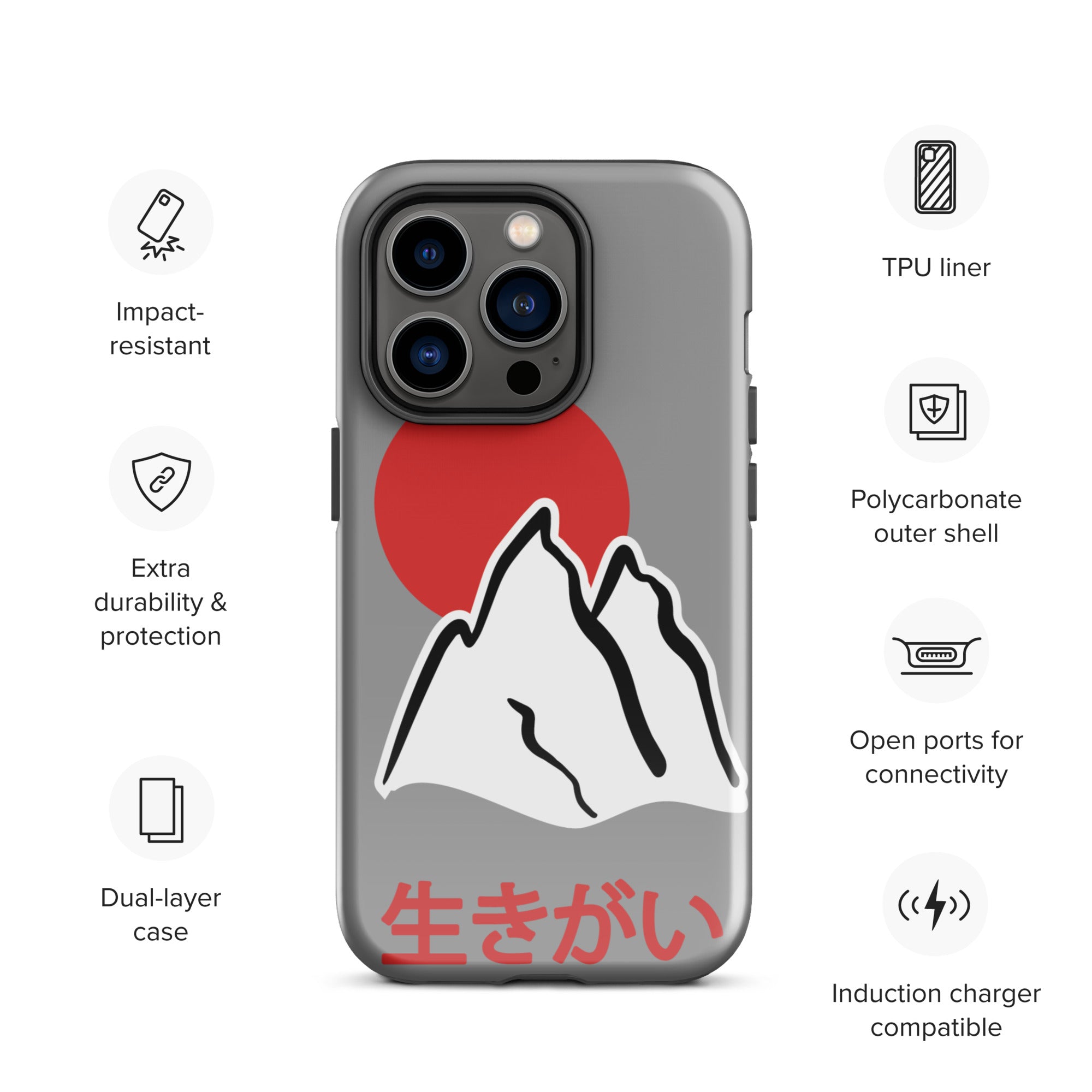 Tough Case for iPhone® - Ikigai 生きがい Design by Los Gusanos | Durable Shockproof Case for Everyday Protection