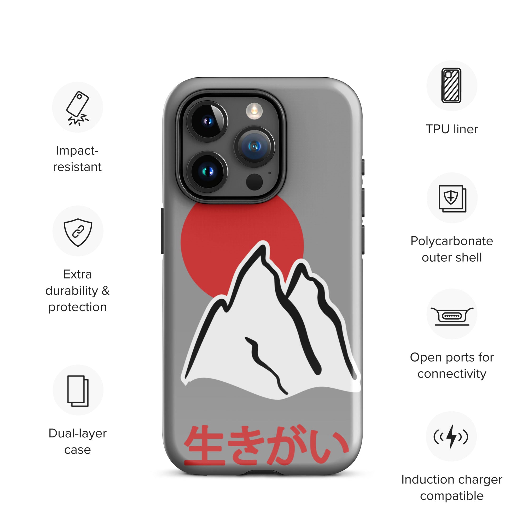 Tough Case for iPhone® - Ikigai 生きがい Design by Los Gusanos | Durable Shockproof Case for Everyday Protection