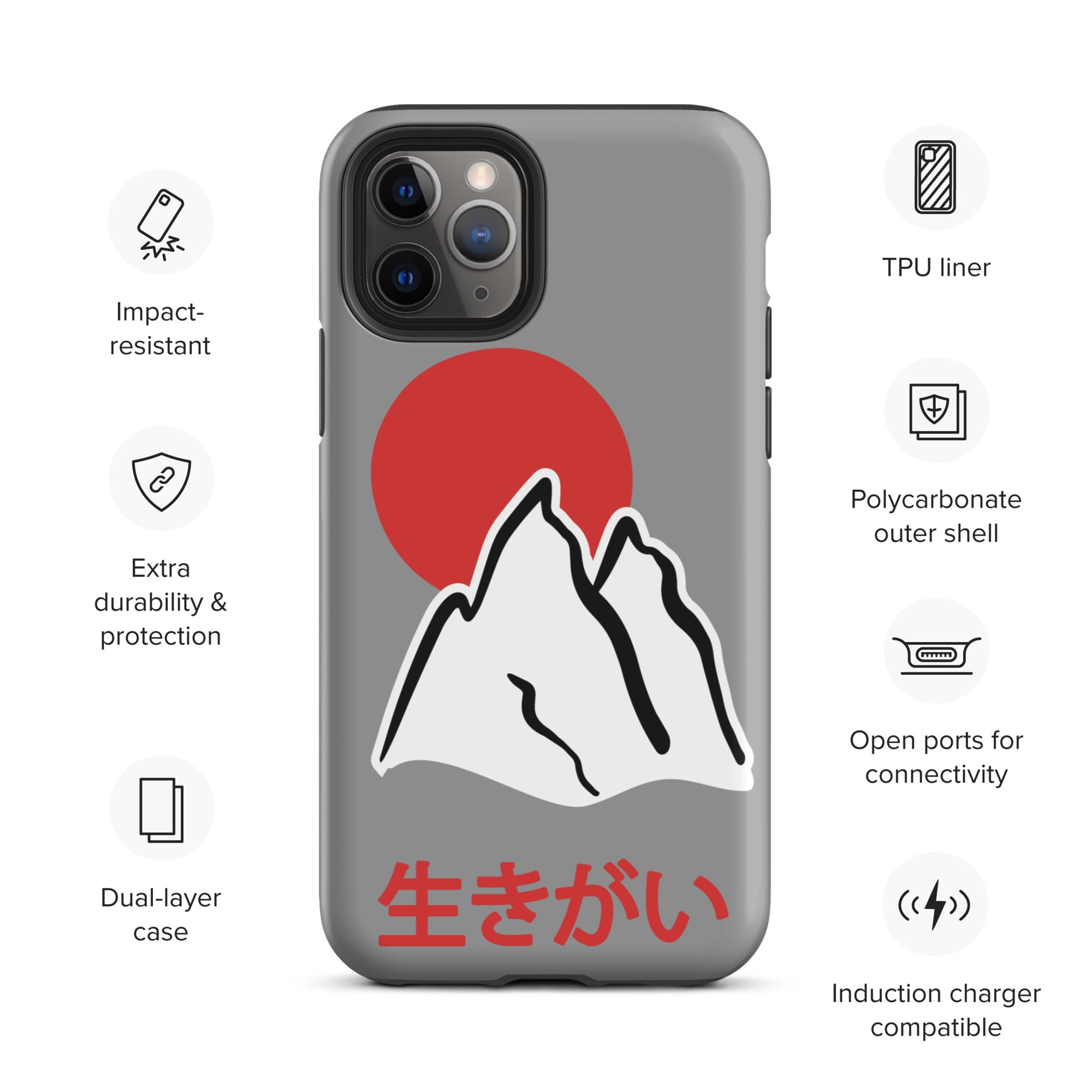 Tough Case for iPhone® - Ikigai 生きがい Design by Los Gusanos | Durable Shockproof Case for Everyday Protection