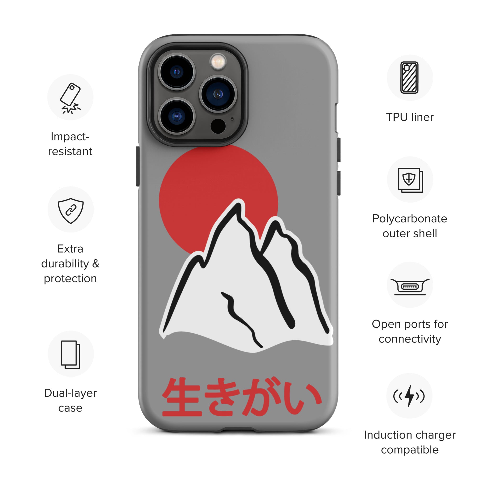 Tough Case for iPhone® - Ikigai 生きがい Design by Los Gusanos | Durable Shockproof Case for Everyday Protection