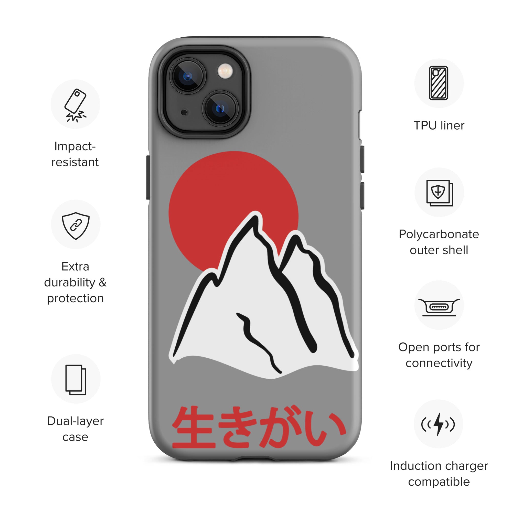 Tough Case for iPhone® - Ikigai 生きがい Design by Los Gusanos | Durable Shockproof Case for Everyday Protection