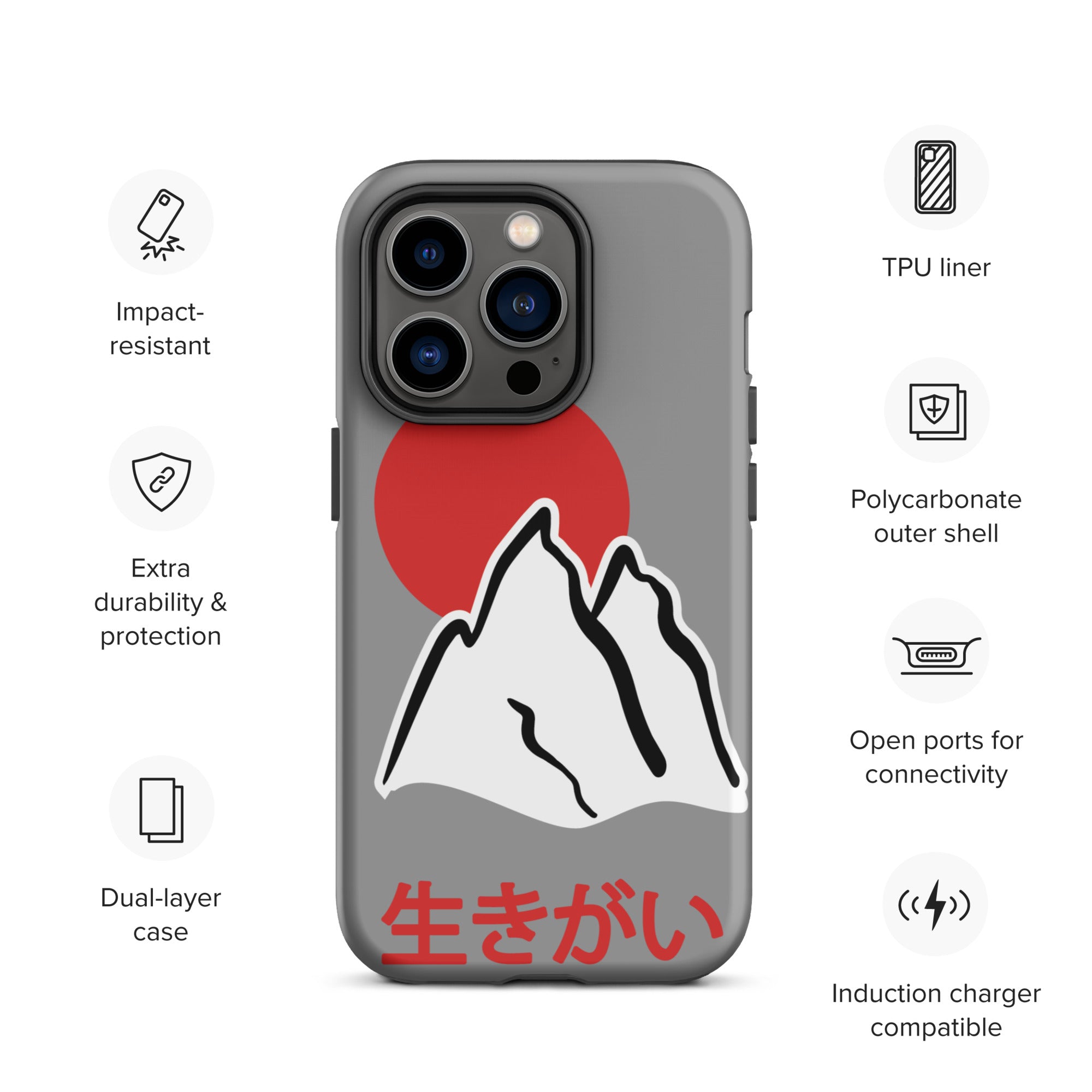 Tough Case for iPhone® - Ikigai 生きがい Design by Los Gusanos | Durable Shockproof Case for Everyday Protection