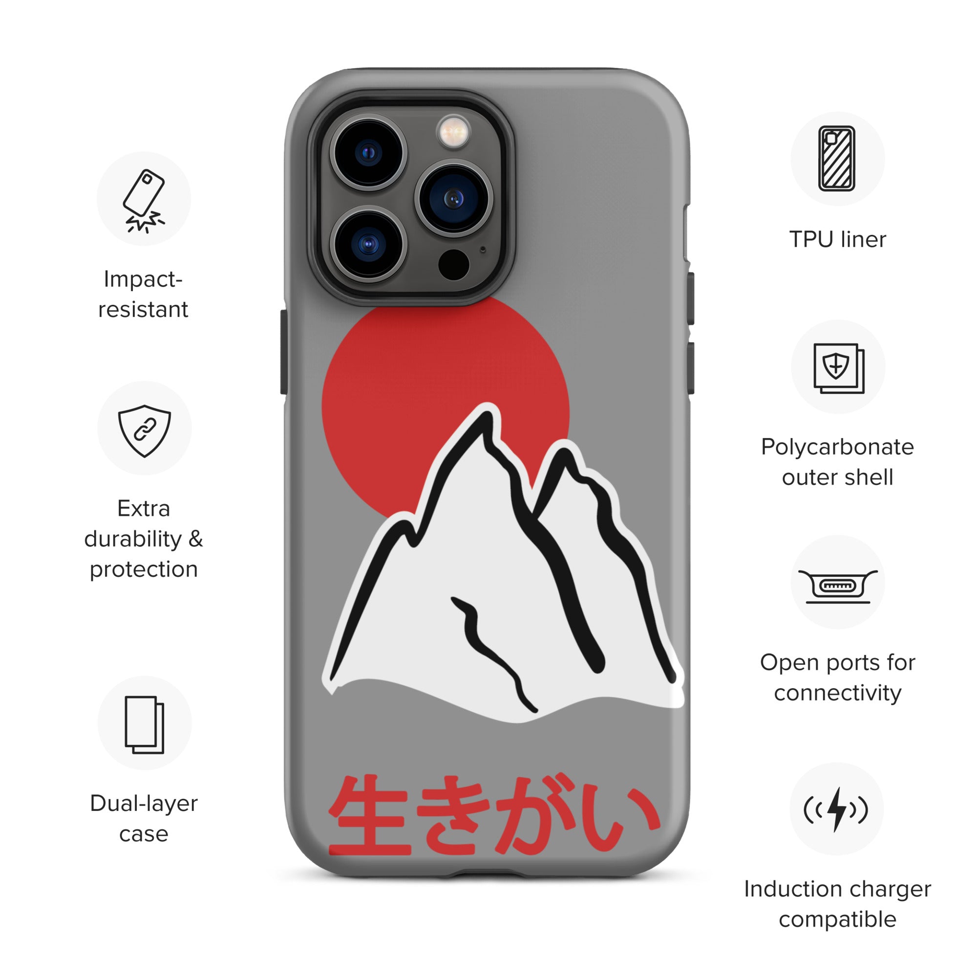 Tough Case for iPhone® - Ikigai 生きがい Design by Los Gusanos | Durable Shockproof Case for Everyday Protection