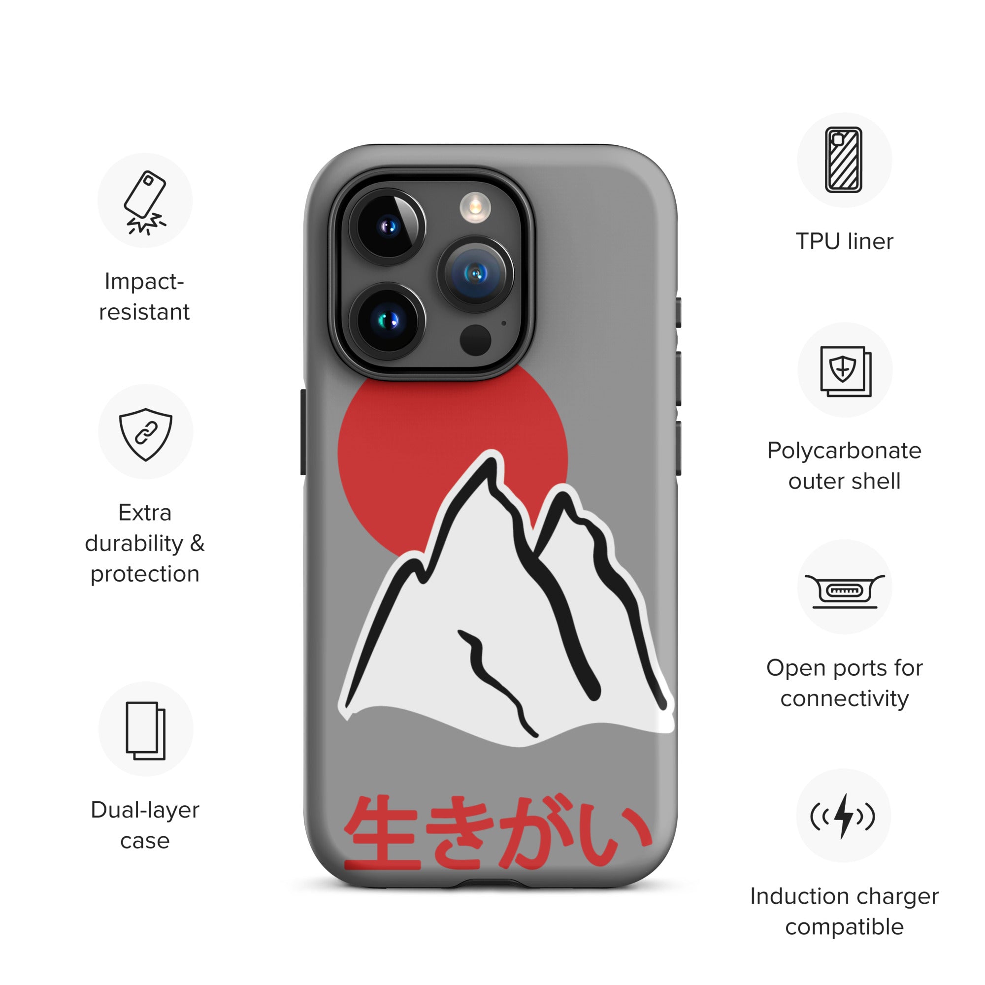 Tough Case for iPhone® - Ikigai 生きがい Design by Los Gusanos | Durable Shockproof Case for Everyday Protection