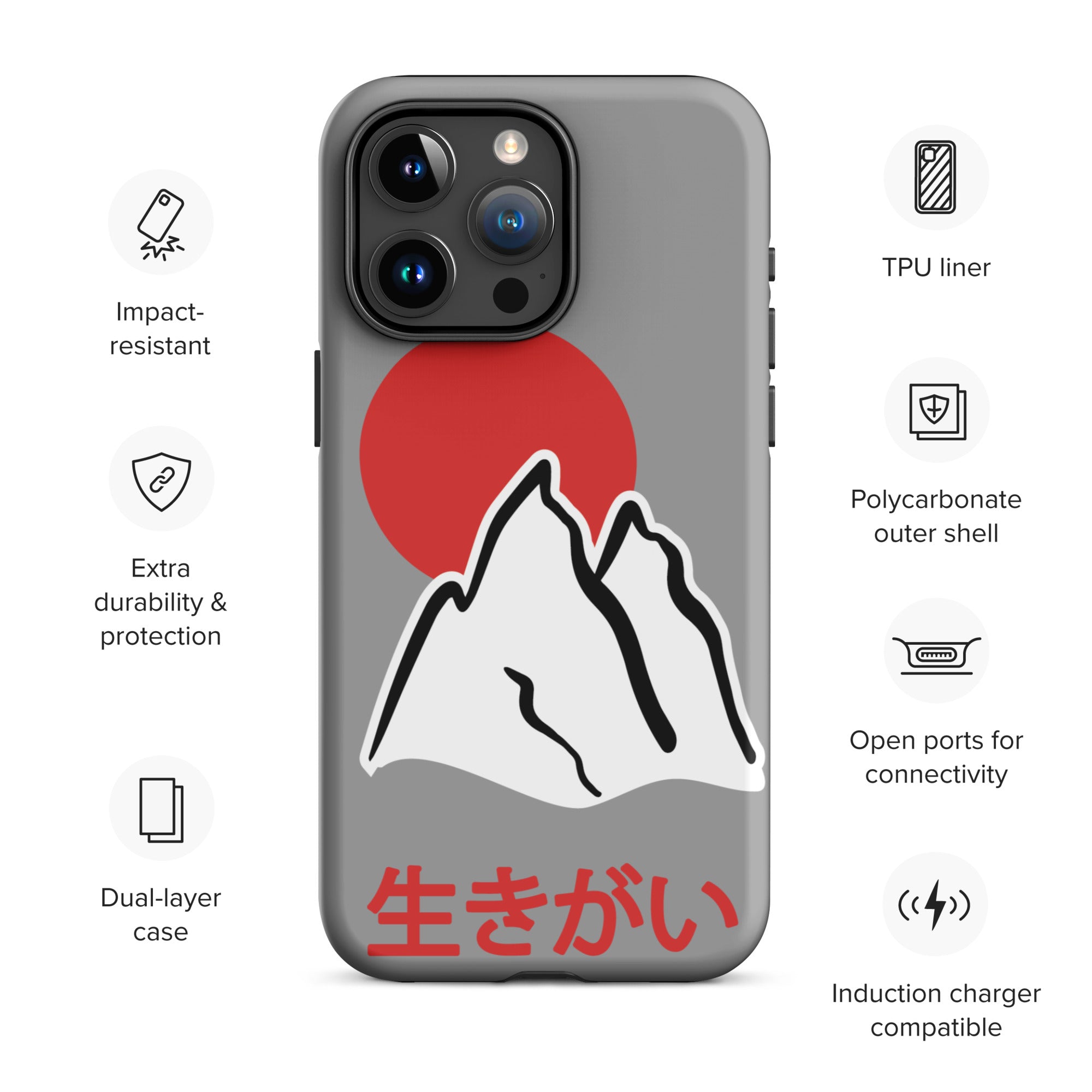 Tough Case for iPhone® - Ikigai 生きがい Design by Los Gusanos | Durable Shockproof Case for Everyday Protection