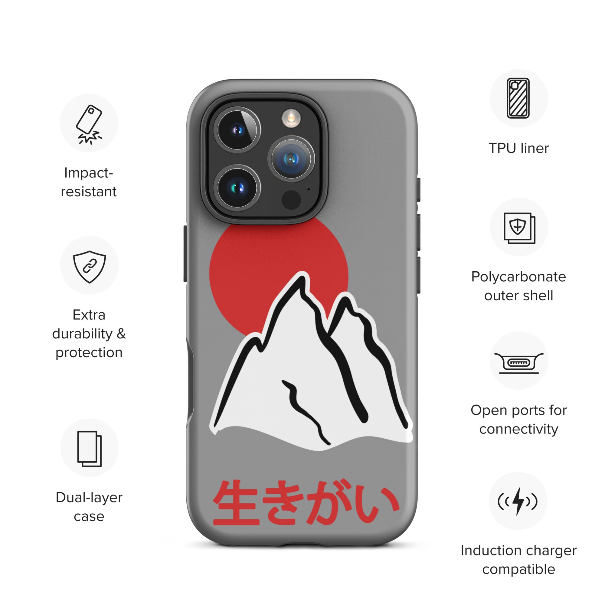 Tough Case for iPhone® - Ikigai 生きがい Design by Los Gusanos | Durable Shockproof Case for Everyday Protection