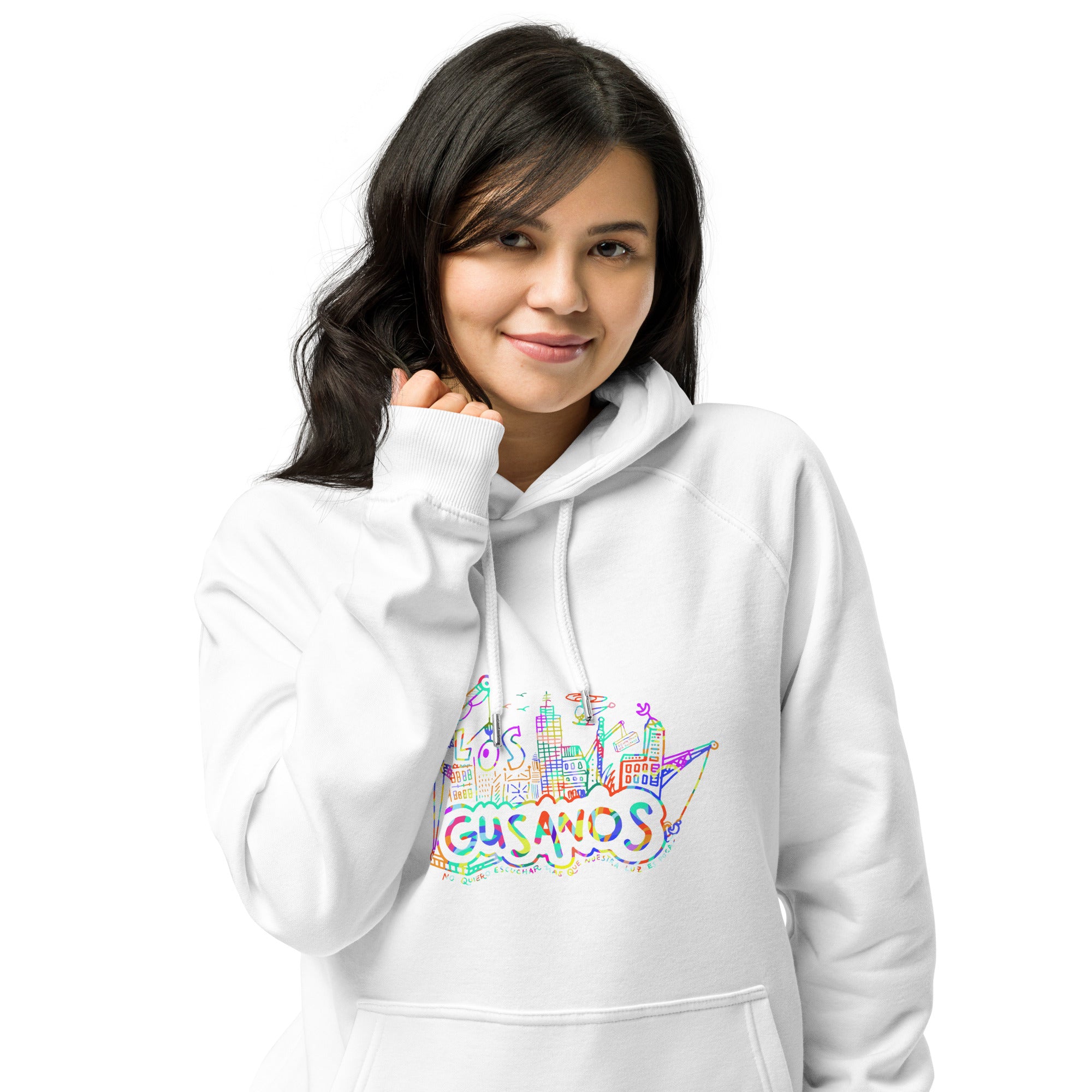 Eco raglan Unisex hoodie, DownTown - LOS GUSANOS