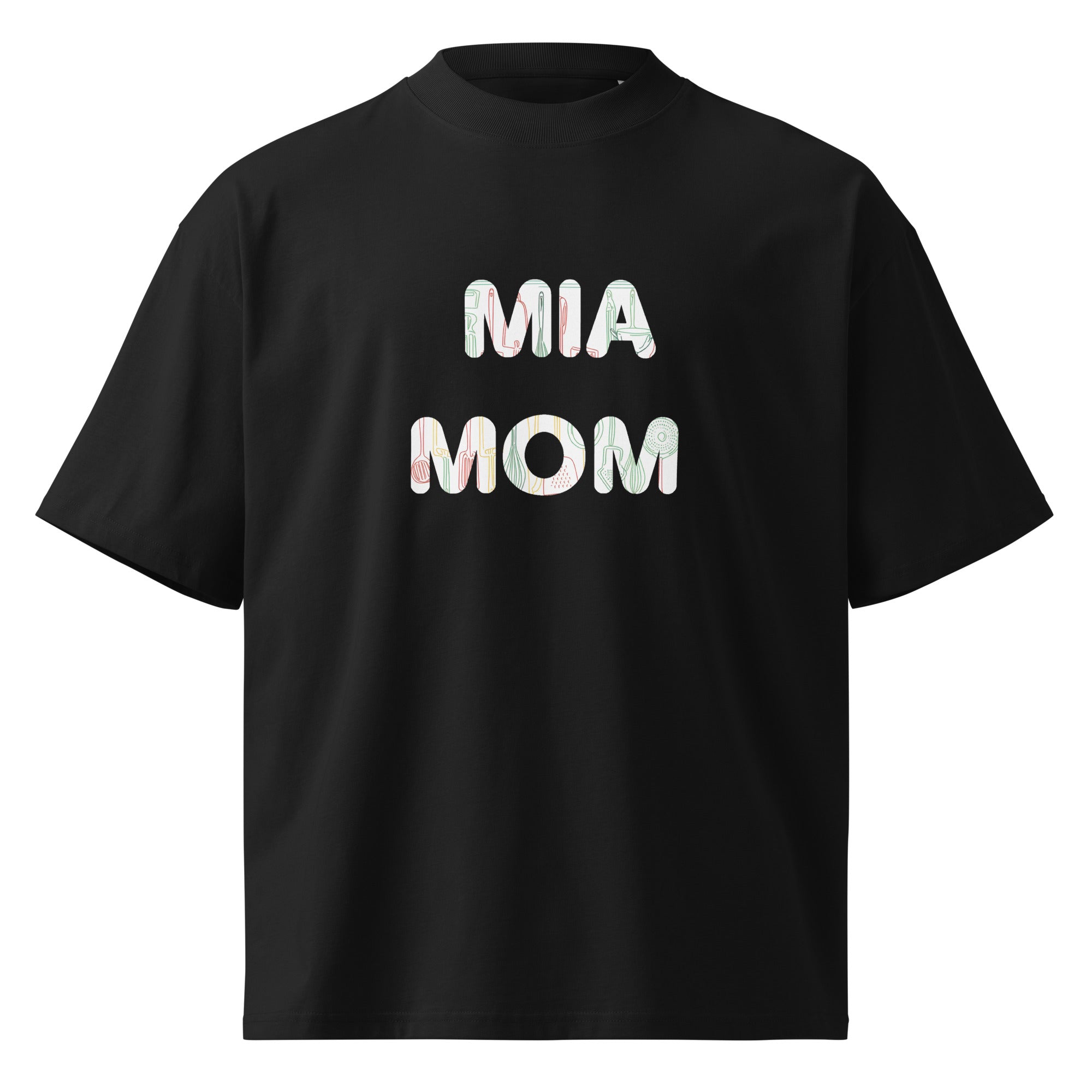 Unisex Oversized High Neck Tee with “Mia Mom” Soul – Organic & Bold