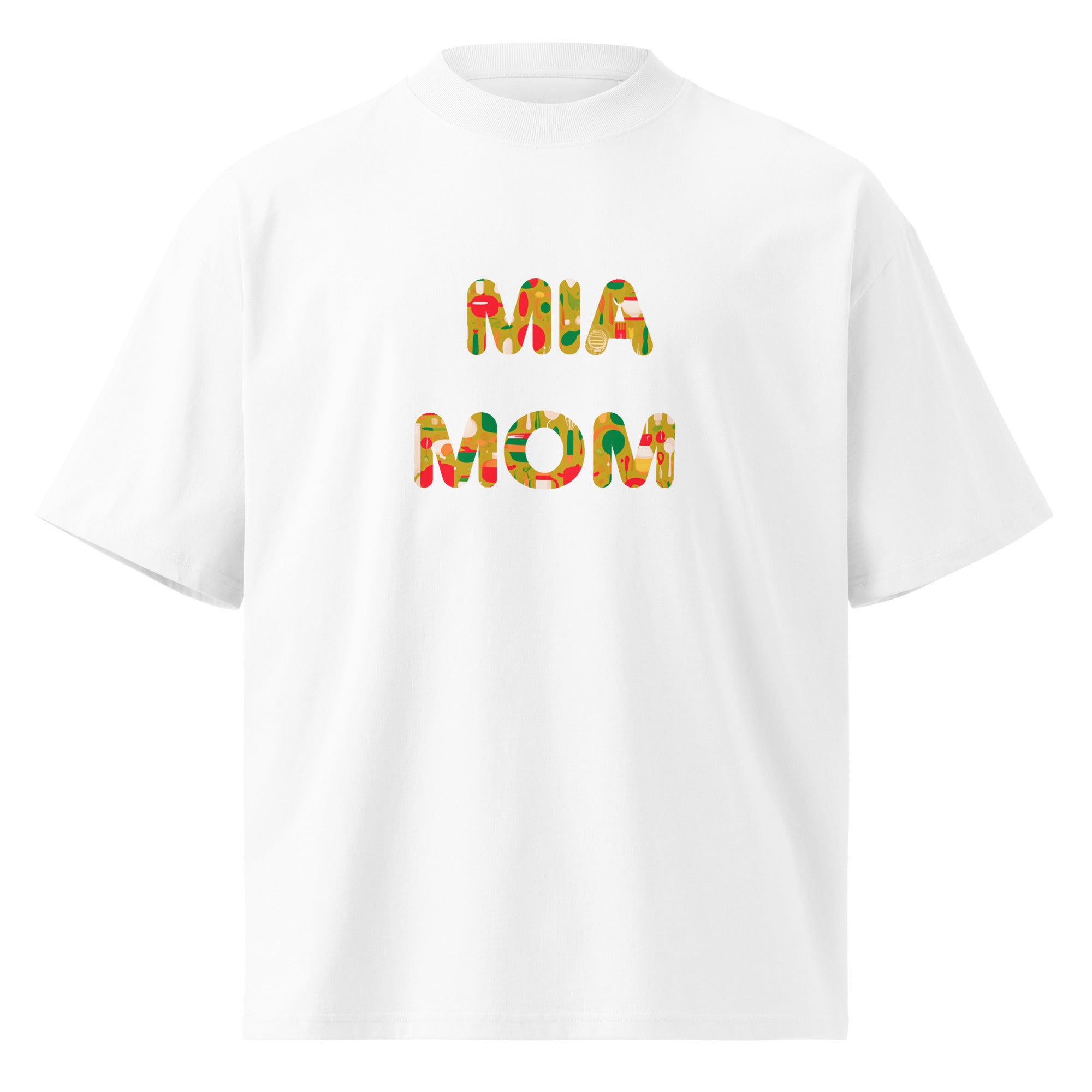 Unisex Oversized High Neck Tee with “Mia Mom” Soul – Organic & Bold