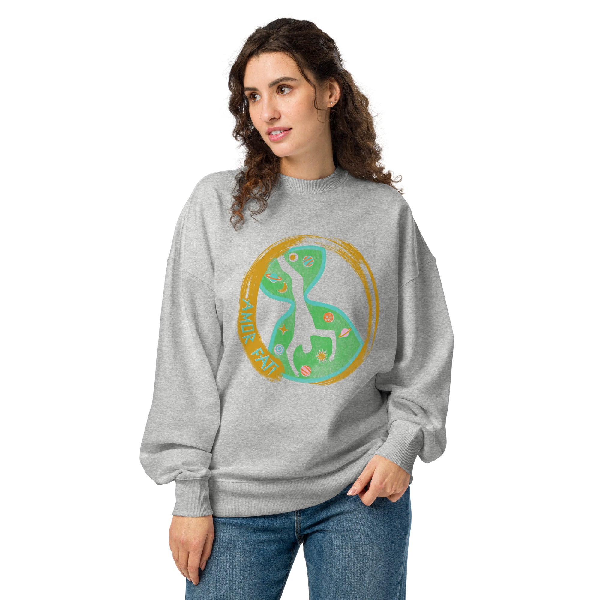 Unisex organic oversized sweatshirt, Amor Fati