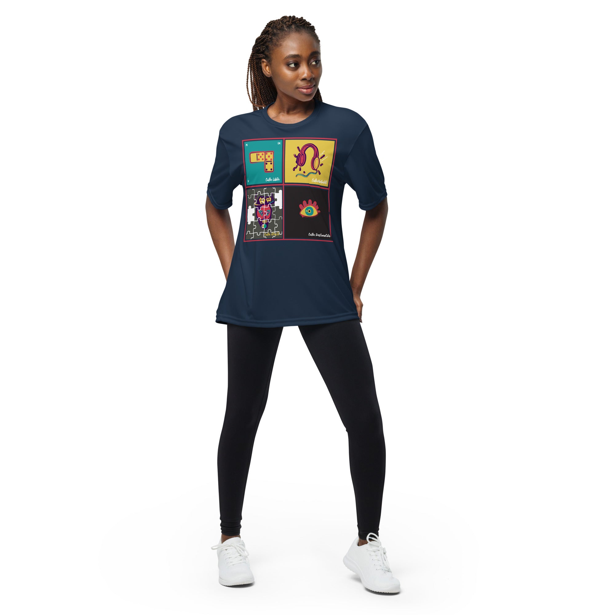 Unisex performance crew neck t-shirt, Cuba in Johari