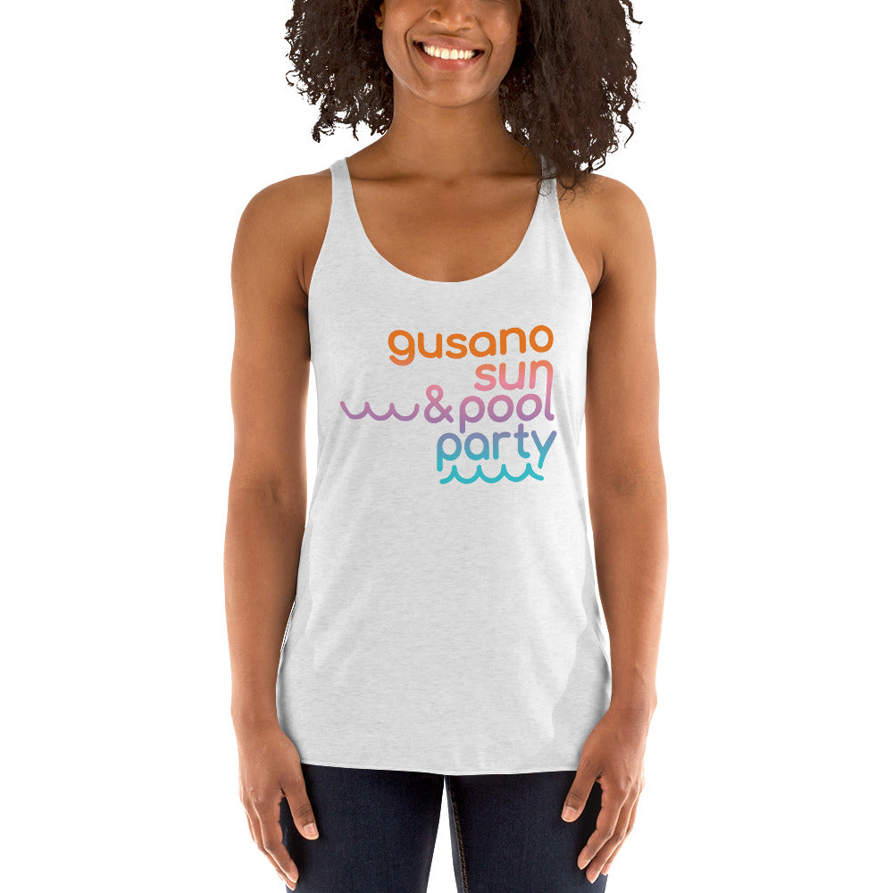 Racerback Ladies Tank Top, Gusano, Sun & Pool Party