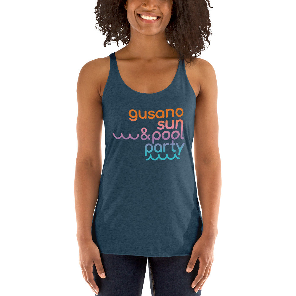 Racerback Ladies Tank Top, Gusano, Sun & Pool Party