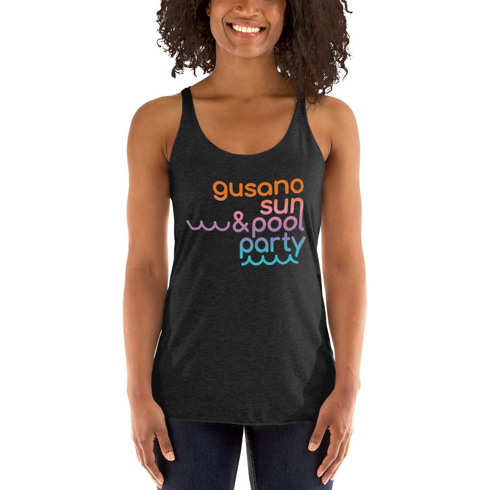 Racerback Ladies Tank Top, Gusano, Sun & Pool Party