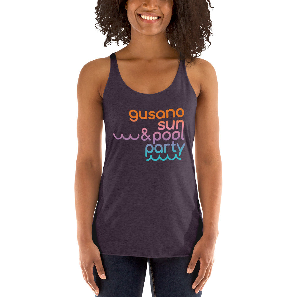 Racerback Ladies Tank Top, Gusano, Sun & Pool Party