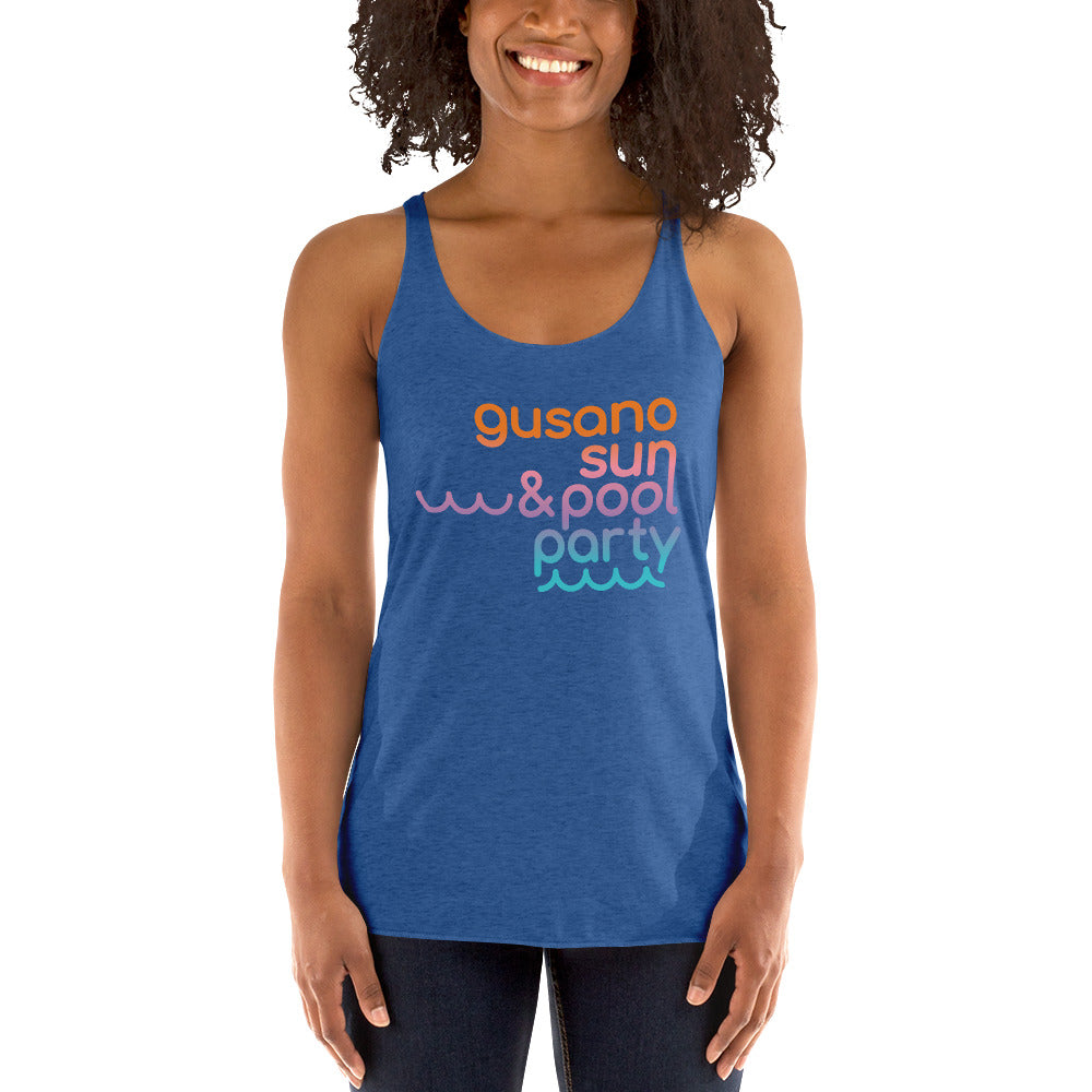 Racerback Ladies Tank Top, Gusano, Sun & Pool Party