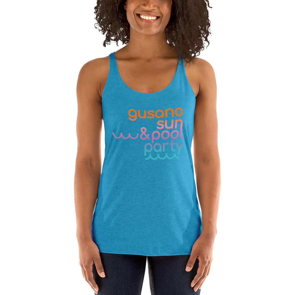 Racerback Ladies Tank Top, Gusano, Sun & Pool Party